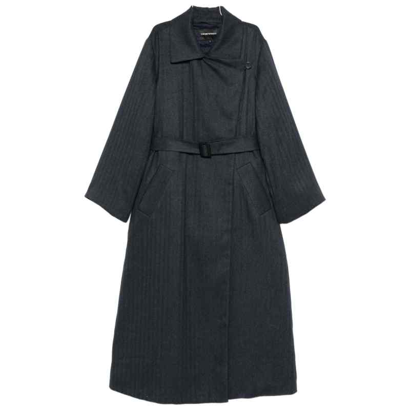 Emporio Armani Striped double-breasted coat, theFeinheit