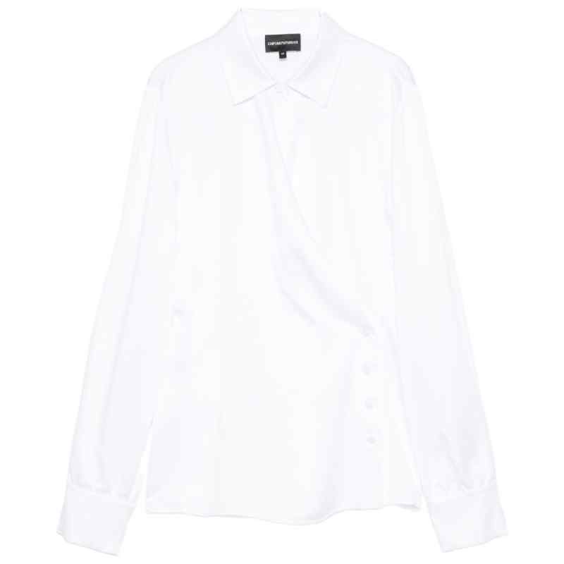 Emporio Armani Wrap-front button-detail blouse, theFeinheit