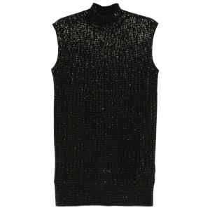 Emporio Armani Sequin high-neck sleeveless dress