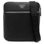 Emporio Armani Flat shoulder bag in regenerated saffiano leather with ASV eagle plaque