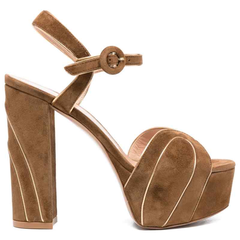 Gianvito Rossi Sandals Leather Brown, theFeinheit