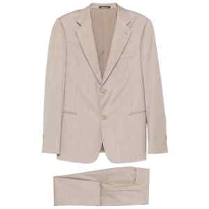 Emporio Armani Single-breasted suit with micro jacquard made of a wool and silk blend