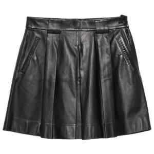 Emporio Armani Pleated leather mini skirt