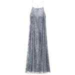 Emporio Armani Long tulle dress with all-over micro sequin and jet embroidery
