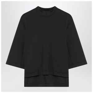 Moncler X Edward Enninful Black top with asymmetric hem