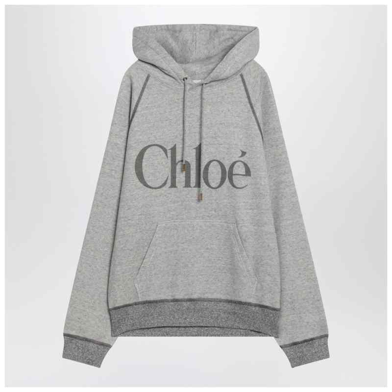Chlo&eacute; Gray hoodie with logo, theFeinheit