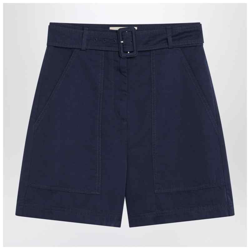 Weekend Max Mara Bermuda blue in cotton and linen, theFeinheit