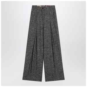 Dolce&Gabbana Wide dark grey striped trousers