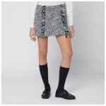 Durazzi Milano Black/white patterned wool-blend mini skirt