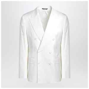 Dolce&Gabbana White single-breasted cotton jacket
