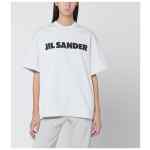 Jil Sander Light grey oversized T-shirt with logo print