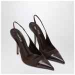 Paris Texas Brown suede and leather slingback
