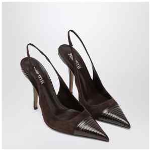 Paris Texas Brown suede and leather slingback