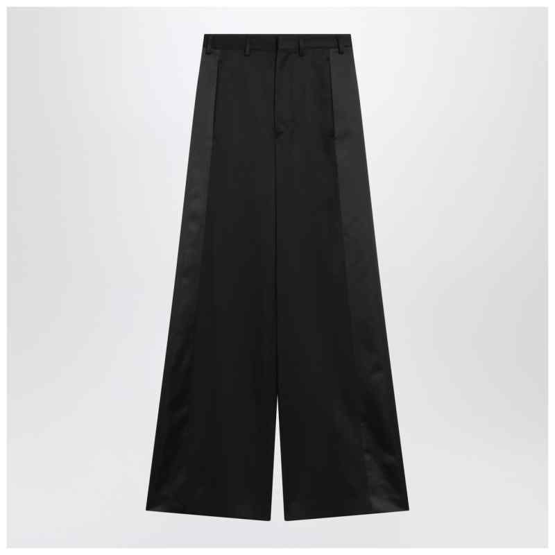 MM6 Maison Margiela Black satin palazzo pants, theFeinheit