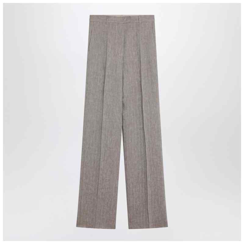 Max Mara Studio Beige straight linen pants, theFeinheit