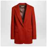 Dries Van Noten Red single-breasted jacket in wool