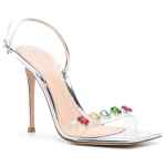 Gianvito Rossi Ribbon Candy 105mm crystal-embellished sandals
