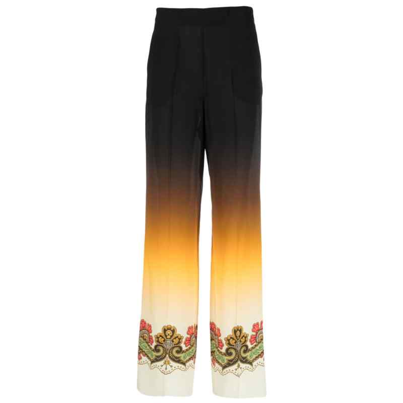 Etro Graphic-print straight-leg trousers