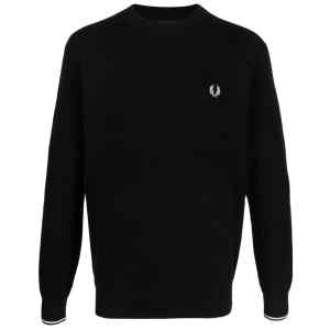 Fred Perry Conscious Criteria page Logo cotton crewneck jumper