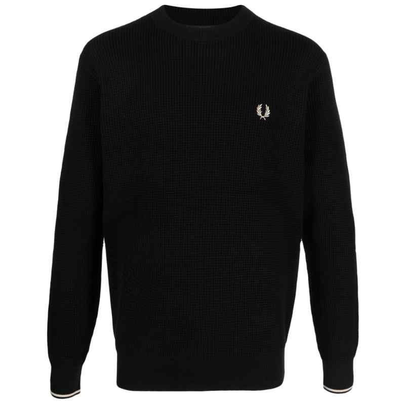 Fred Perry Conscious Criteria page Logo cotton crewneck jumper