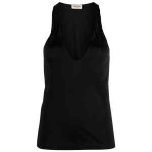Saint Laurent plunging satin tank top