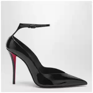 Christian Louboutin Black patent leather Erozee pumps with ankle strap
