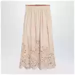ZIMMERMANN Wylie cream colored midi skirt