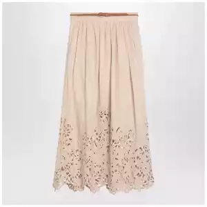 ZIMMERMANN Wylie cream colored midi skirt