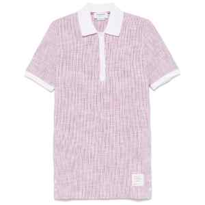 Thom Browne Appliquéd striped cotton-blend tweed mini dress