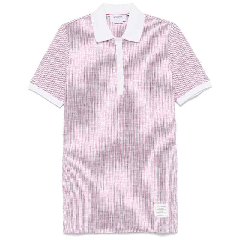 Thom Browne Appliquéd striped cotton-blend tweed mini dress