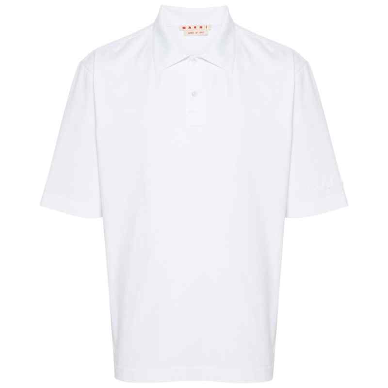 Marni logo-patch polo shirt