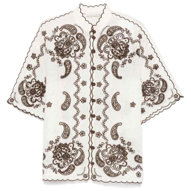190097128-fw25-zimmermannpre-3287tss253ivch Zimmermann Ascension Embroidered Shirt