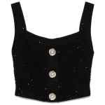 Balmain Black Sleeveless Tops