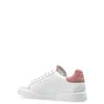 Dolce & Gabbana-Portofino Light Strobel sneakers in white and pink calf leather