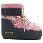 MOON BOOT X GUEST IN RESIDENCE LOW GREY AND PINK SUEDE BEADED ICON BOOT