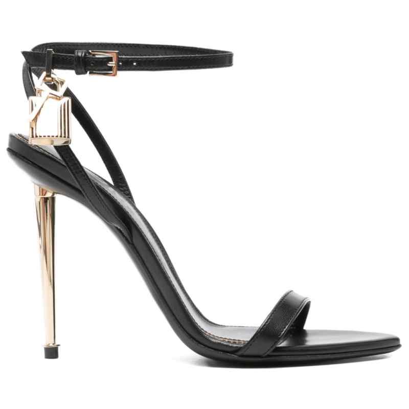 Tom Ford SHINY LEATHER PADLOCK POINTY NAKED SANDAL