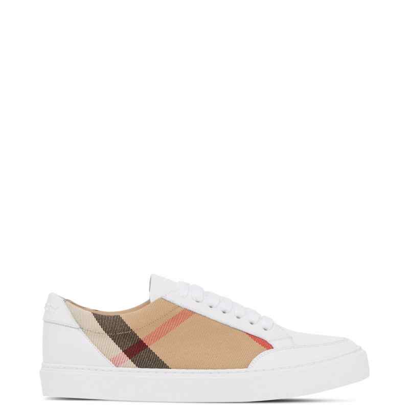 Burberry Check and Leather Sneakers