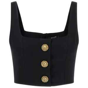 Balmain cropped Wool brassiere top
