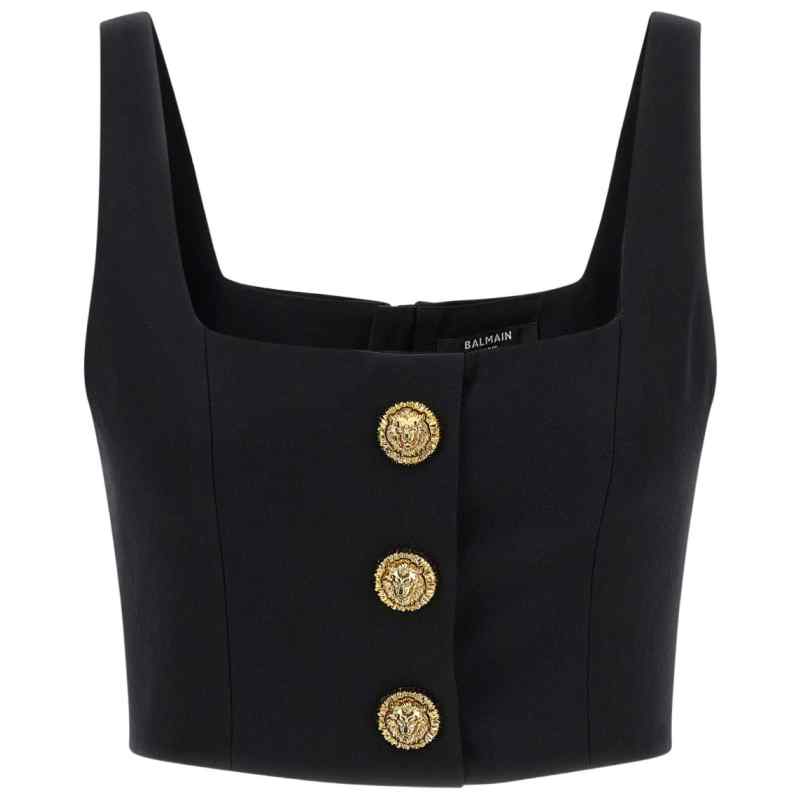 Balmain cropped Wool brassiere top