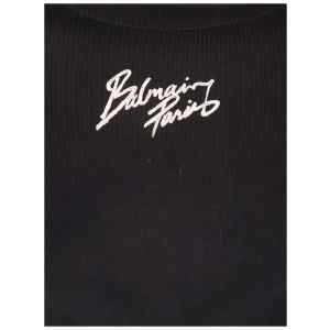 Balmain Logo cotton cropped t-shirt