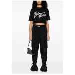 Balmain Cropped T-shirt with flocked Letter logo