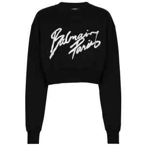 Balmain Logo cropped sweatshirt