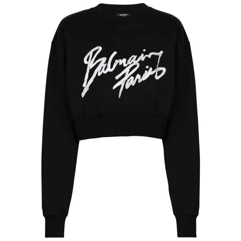 Balmain Logo cropped sweatshirt