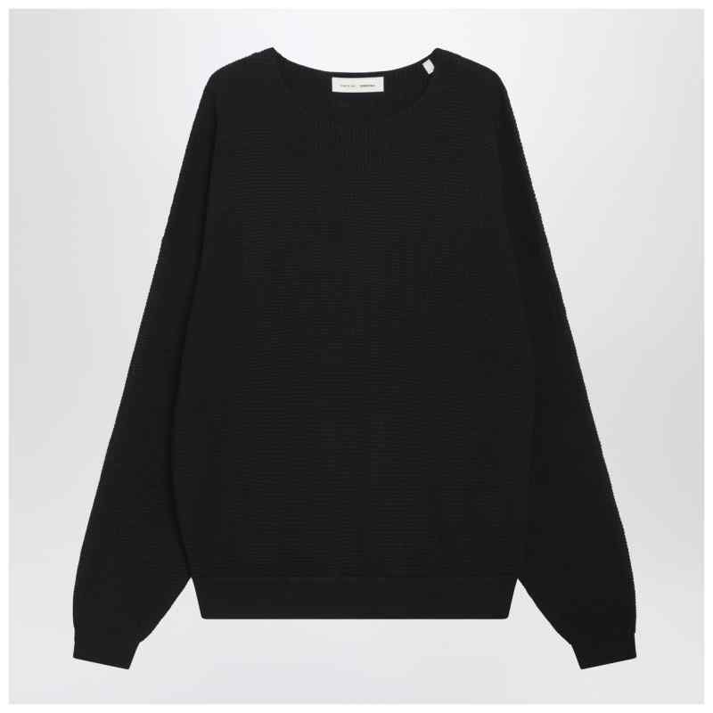 Fear of God Essentials Black waffle-knit sweatshirt, theFeinheit