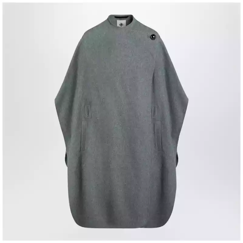 the garment Grey wool-blend cape