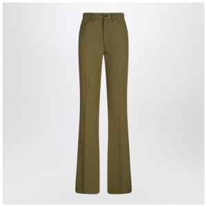 The Attico Military green wool gabardine trousers