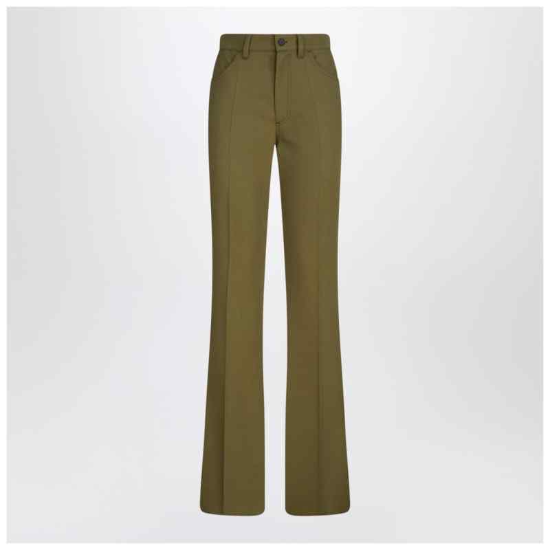 The Attico Military green wool gabardine trousers, theFeinheit
