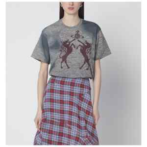 Vivienne Westwood Grey mélange T-shirt with logo print