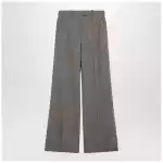 Valentino Ivory/brown patterned wool trousers