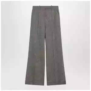 Valentino Ivory/brown patterned wool trousers